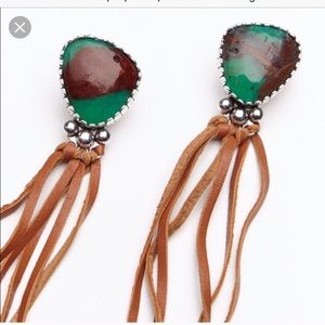 ISO free people leather stone turquoise earrings